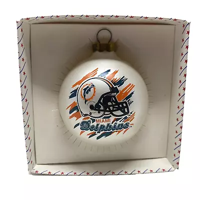 Miami Dolphins Glass Christmas Ball Ornament NFL Sports Collector Series Vintage • $12.95