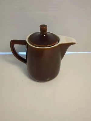 Vintage Coffee / Tea Pot / Creamer Brown  W/  Lid Patterned Bottom 60's • $16