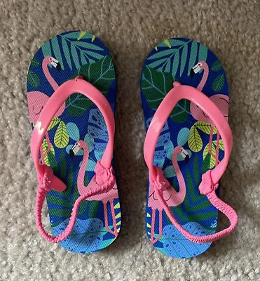 $2 • Buy Cat & Jack Toddler Girl Sandals, Flamingo Flip Flops, New Without Tags 9-10