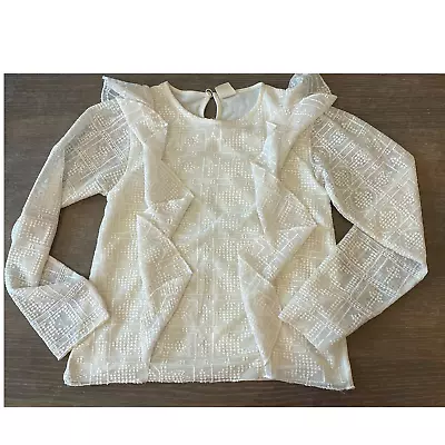 ZARA Kids Cream Coquette Lace Ruffle Top Shirt 11 / 12 • $16