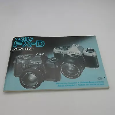 Original  Vintage Yashica FX-D Quartz Camera Instruction Book • £6