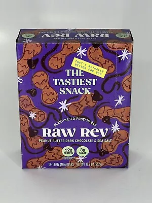 Raw Rev Plant-Based Protein Bar Peanut Butter Dark Chocolate & Sea Salt 12 Bars • $24.99