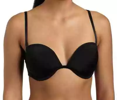 Multiway Plunge Push Up Bra Black Infinite Convertible Options FASHION FORMS • £8.95