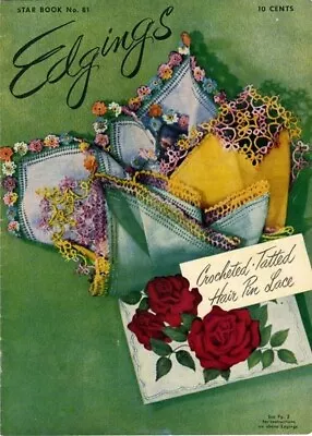 EDGINGS Crochet LACE Vintage PATTERNS Hair Pin TAT Tatting • $6.49