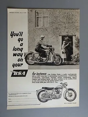 R&L Ex-Mag Vintage Advertisement: BSA Golden Flash 650cc OHV Twin Motorbike • $9.58