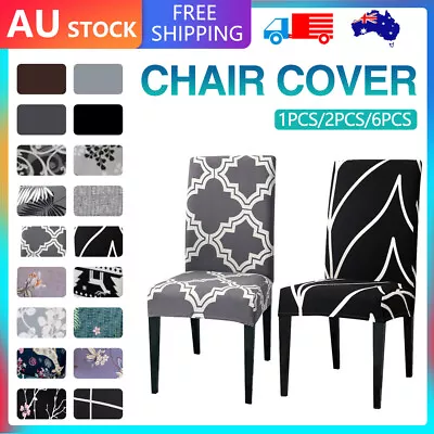 $3.99 • Buy 1/4/6/8Pcs Stretch Dining Chair Covers Slipcover Spandex Wedding Cover Removable