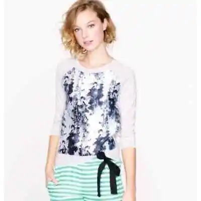 J Crew Inky Floral Merino And Silk Printed Sweater (S) • $20