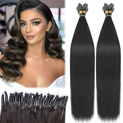 CLEARANCE Nano Ring THICK Remy Hair Extensions Nano Loop Beads I Tip 100g Black • $39.91