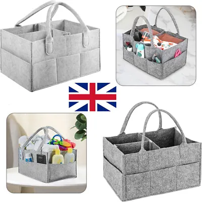 £5.49 • Buy Baby Diaper Storage Nappy Caddy Organizer Bag Felt Changing Kids Carrier Grey UK