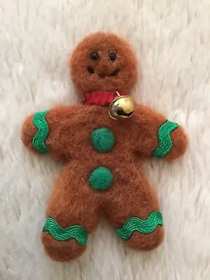 Needle Felted Christmas Gingerbread Man Brooch Craft Handmade Gift By Jen 🎄❤️🎄 • £7.99