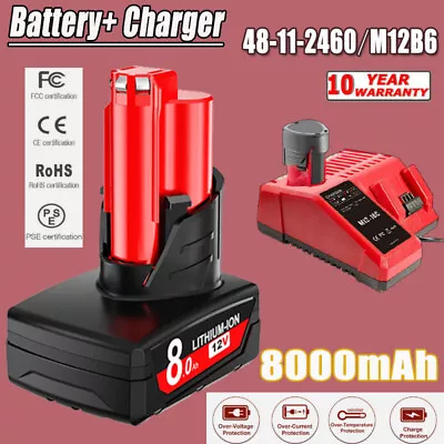 For Milwaukee LI-ION XC 8.0Ah High For M12 Capacity Battery 12V 48-11-2402 New • £24.99