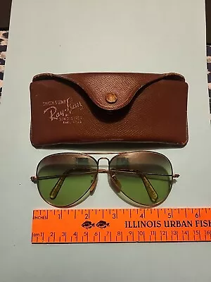 Vintage Ray Ban Aviator Sunglasses - Bausch & Lomb B&L 1/10 12k GF Green W/Case • $300