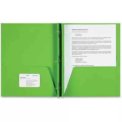 Sparco 2-Pocket Folder 3 Prong 25/BX Apple Green 78542 • $29.97