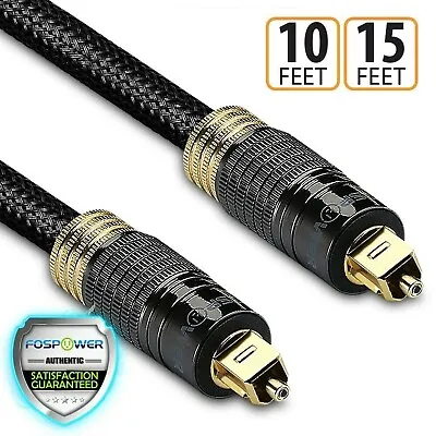 FosPower 10FT 15FT Fiber Optical Toslink To Toslink S/PDIF Digital Audio Cable  • $10.99