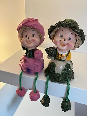 Decorative Home Kitchen Figurine Pair Fruits & Vegetable Dolls Shelf Sitters • £10