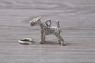 Airedale Terrier Dog Charm Made From Solid Sterling Silver • £14.95