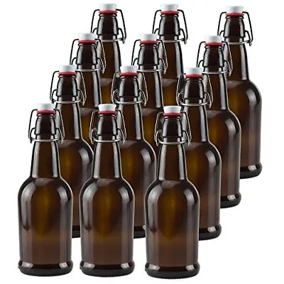 $62.04 • Buy Ilyapa 16 Ounce Amber Swing Top Glass Beer Bottles For Home Brewing - Carbona...