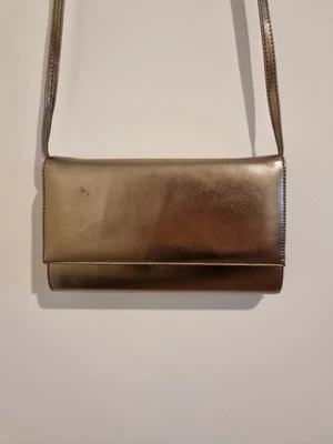 $66 • Buy Authentic Hermès Leather Goods Metallic Gold Cross Body Handbag 