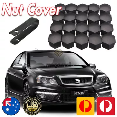 Black Wheel Nut Caps Covers Set Of 20 Caps For HSV Holden VE Commodore WM VF • $39.95