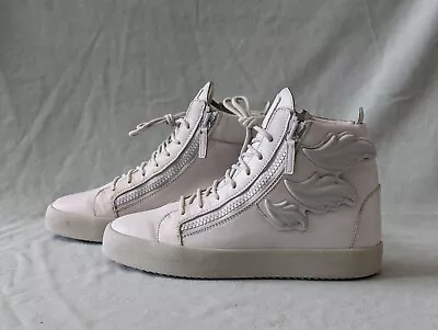 Giuseppe Zanotti Ivory Leather Triple Wing High-Top Sneakers Boots EU 44 US 11 • $121.99