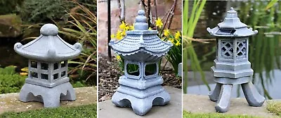 £14.95 • Buy Garden Ornaments  Solar Lantern Pagoda Chinese Japanese  Sculpture Lantern
