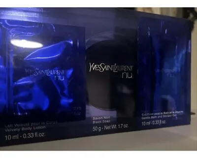 YSL Yves Saint Laurent Black Soap Body Lotion & Shower Gel Travel Set • £17.99