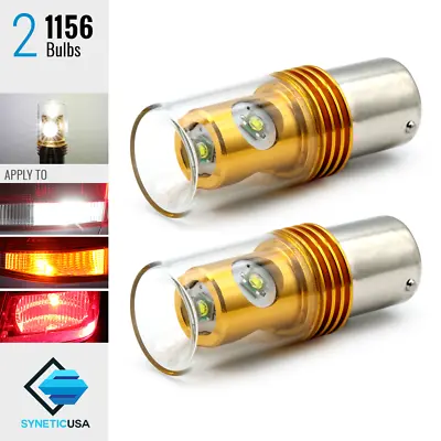 2x 1156/7506 6000K White High Power 20W Turn Signal/Brake/Backup LED Light Bulbs • $18.49