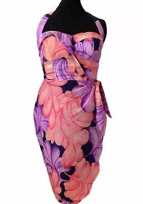 1950s Style Hawaiian Sarong Dress Viva Las Vegas Tiki Pinup Girl L/XL • $145