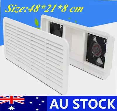 480mm White 12V Caravan RV Dual Fridge Ventilation Fan Vent Intake Outtake • $94.89