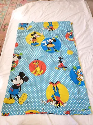 Wamsutta Walt Disney Mickey Polka Dot Twin Flat Sheet Clarabelle Minnie Pluto • $29.99