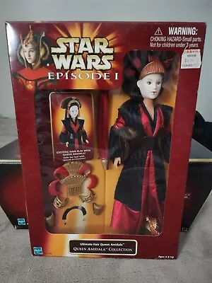 $10 • Buy NIB 1998 Hasbro Star Wars Episode I 12  Ultimate Hair Queen Amidala Doll Figure