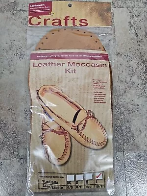 Vintage Leatherwork Moccasin Kit - Adult Size 10/11 USA Sealed NIB • $19.99