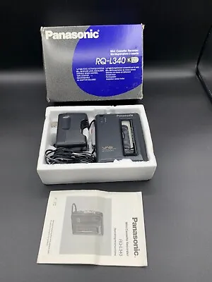 Vintage Panasonic Mini Cassette Recorder With Charger  Box Battery Holder Manu • $33.99