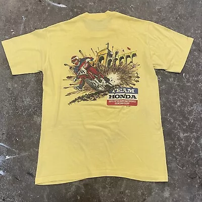 Vintage 80s Team Honda Supercross Series Racing T Shirt Dirt Bike La Colosseum • $119.99