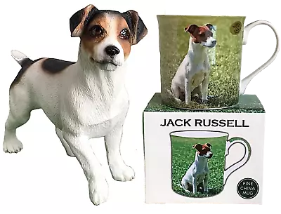 Jack Russell ORNAMENT AND MUG Set Quality Lifelike Leonardo Figurine & China Mug • £19.95