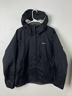 Patagonia Torrentshell H2no Women’s L Black Hooded Rain Shell Jacket 83807 • $23.50