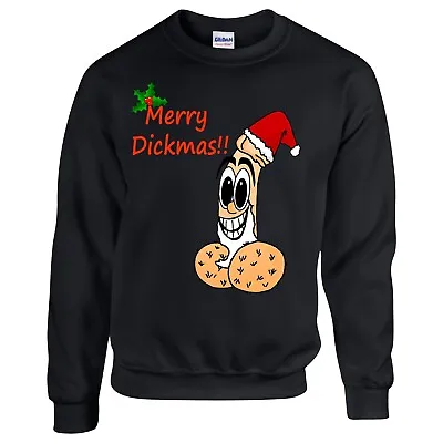 Christmas Jumper 2023 Merry Dickmas Fun/Novelty/Rude/Cheeky  Christmas Jumper • £12.99