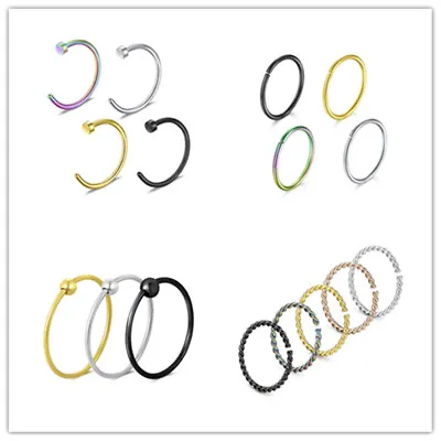 £1.69 • Buy Surgical Steel Nose Ring Septum Hoop Cartilage Tragus Helix Small Thin Piercing