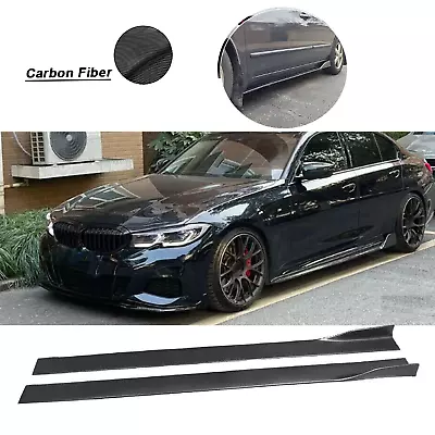 For 3 Series F10 F30 Side Skirt Extension Lip Body Kits Carbon Fiber Painted • $79.99