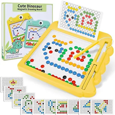 Magnetic Drawing Board For Toddlers Doodle Board With Magnetic Pen And Beads Toy • £14.89