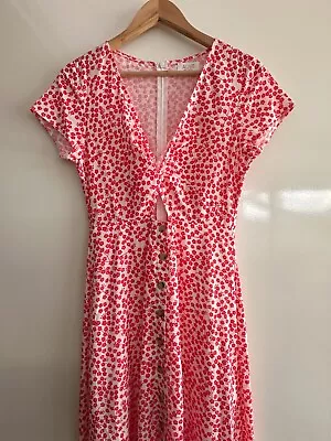 Size 12 Floral Maxi Dress With Buttons And Cut Out (like New Worn Once) • $30