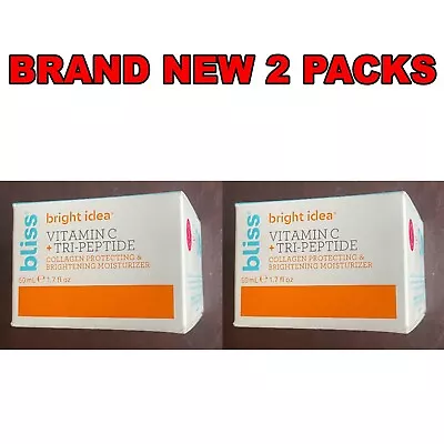 Bliss Bright Idea Vitamin C + Tri Peptide Collagen Protection Mosturizer NEW 2PK • $20