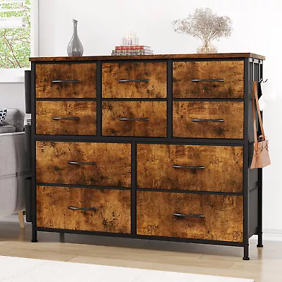 10 Drawers Chest Of Drawer Dresser Storage Shelf Tower Bedroom Cabinet Organizer • $85.99