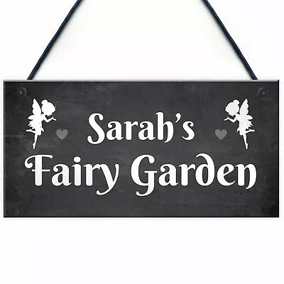 Personalised Fairy Garden Sign Novelty Garden Decor Sign Gifts For Her Women • £4.99