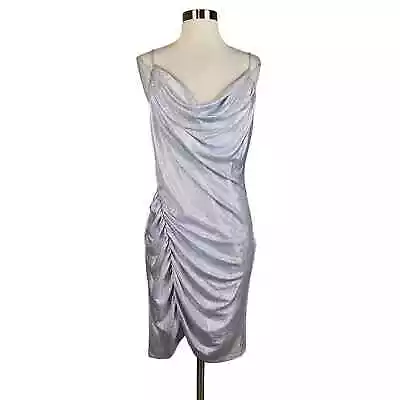 Aidan Mattox Women's Cocktail Dress Size 6 Purple Metallic Sleeveless Sheath • $49.99