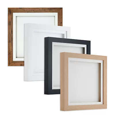 3D Deep Box Frame Range Picture Photo Frame Display Various Sizes 12x12 A4 White • £12