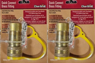 2) Pack Charbroil Brass Natural Gas Grill Quick Disconnect Hose Fitting 3/8  • $13.99