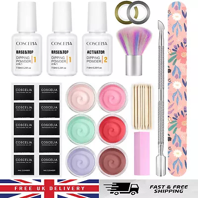 16pcs Nail Dip Dipping Powder Acrylic Glitter Nail Art Manicure Starter Set Kit • £9.99