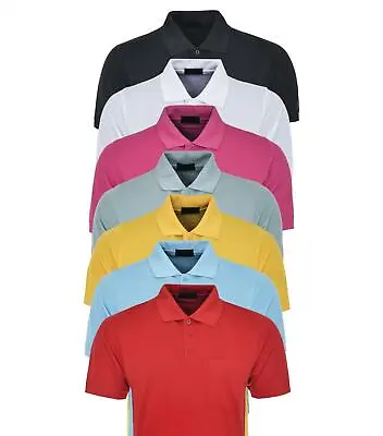 New Men Plain Polo T-Shirt Collar With Pocket Short Sleeve Shirt S To 6XL • £9.95
