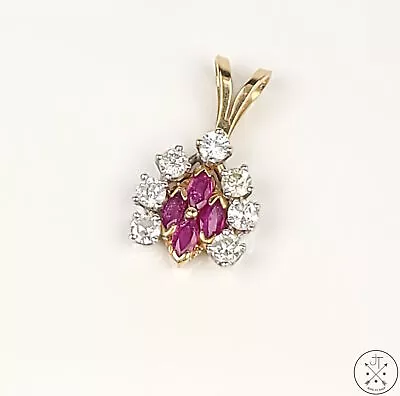 14k Yellow Gold Pendant With Spinel And Diamond • $190